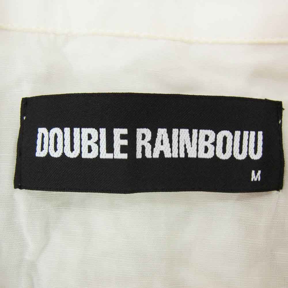 ダブルレインボー スカル刺繍 半袖 ウエスタン オープンカラー シャツ ホワイト系 M【中古】