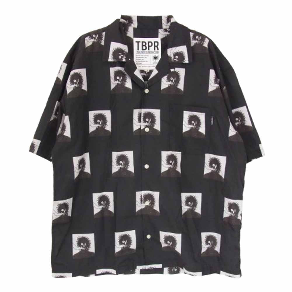 TIGHTBOOTH タイトブース x OILWORKS オイルワークス SMOKER ALOHA スモーカーアロハシャツ 半袖 シャツ ブラック系 M【中古】