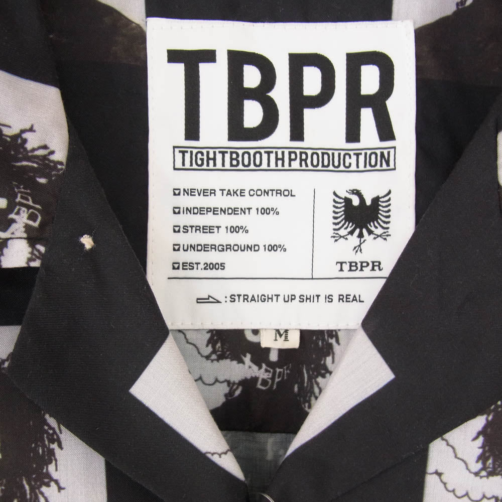 TIGHTBOOTH タイトブース x OILWORKS オイルワークス SMOKER ALOHA スモーカーアロハシャツ 半袖 シャツ ブラック系 M【中古】