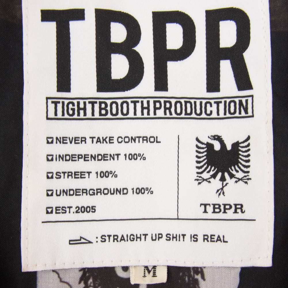 TIGHTBOOTH タイトブース x OILWORKS オイルワークス SMOKER ALOHA スモーカーアロハシャツ 半袖 シャツ ブラック系 M【中古】