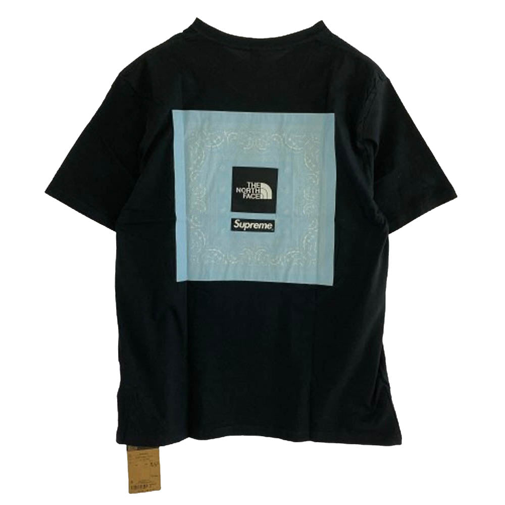 Supreme シュプリーム × THE NORTH FACE ノースフェイス 22SS Bandana Tee バンダナ Tシャツ ブラック系 XL【新古品】【未使用】【中古】