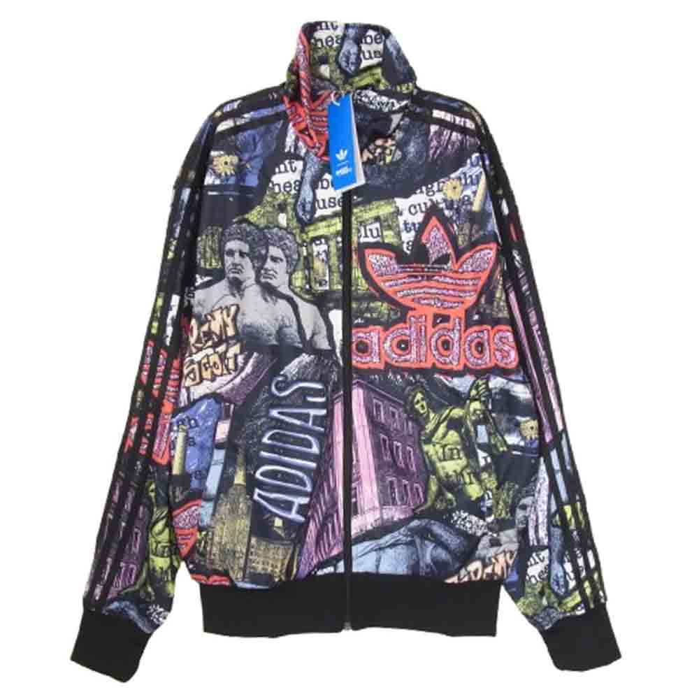 adidas アディダス JY2023-270003 ジェレミー・スコット AOP トラックトップ ロングスリーブ 長袖 ジャケット ブラック系 M【美品】【中古】