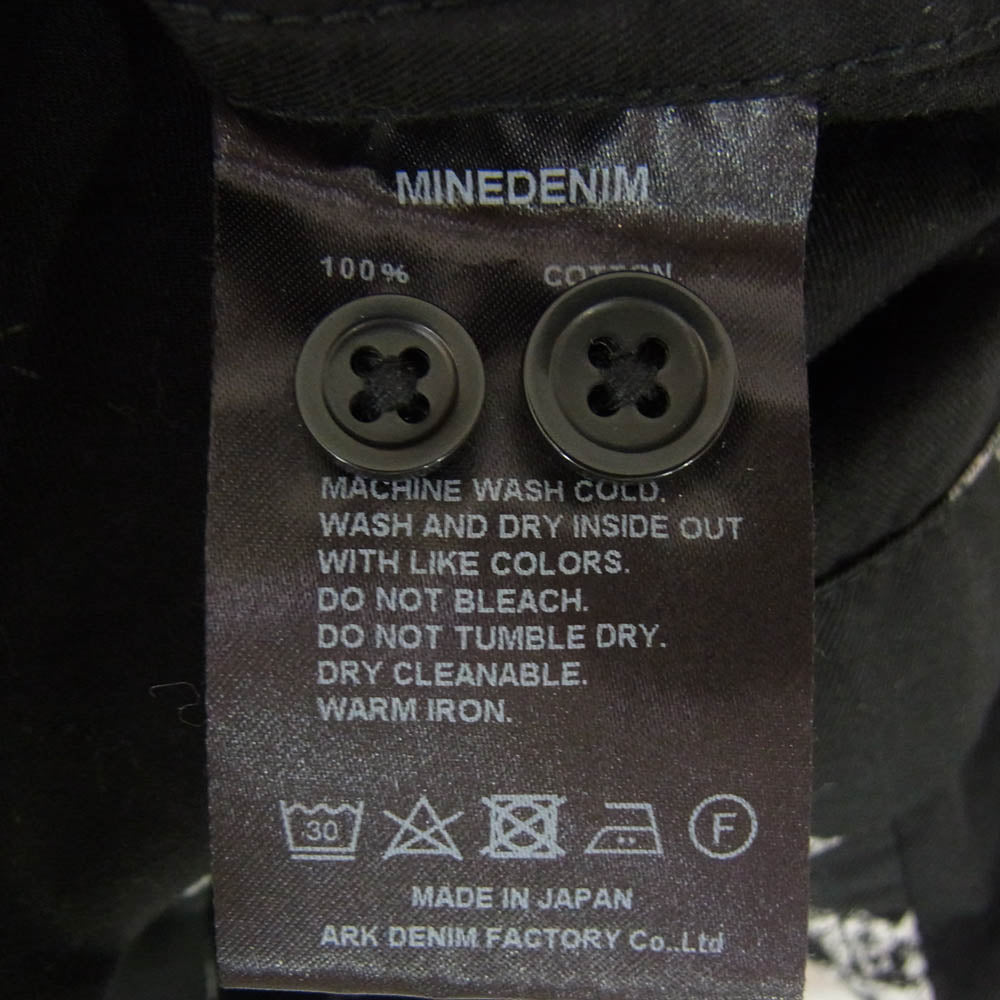 MINEDENIM マインデニム 2205-5002-97-032 Hazy Star Denim ヘイジースターデニム 星柄 半袖 オープンカラー シャツ ブラック系 3【美品】【中古】