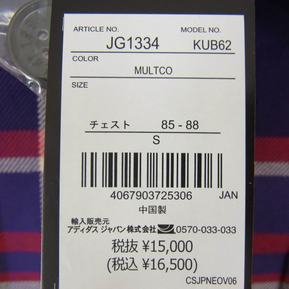 adidas アディダス JG1334 Korn Overshirt Plaid Purple Jacket コーン オーバーシャツ ジャケット パープル系 S【美品】【中古】