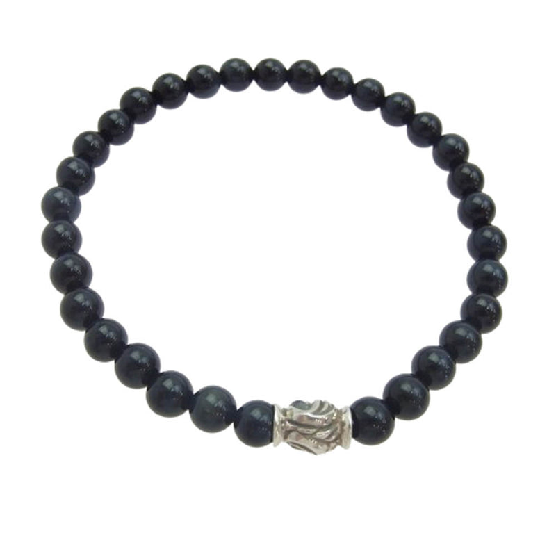 LONE ONES ロンワンズ MFSB-0001S-BTE-M 販売証明書カード付 イーグルビードS ブルータイガーアイ ビーズ ブレスレット ブラック系【美品】【中古】