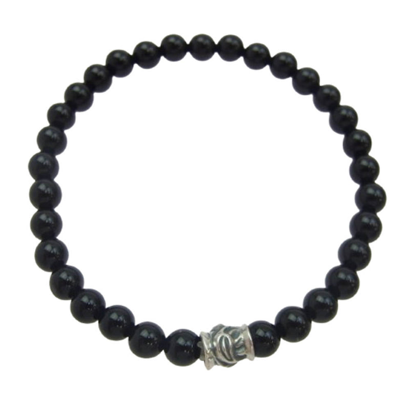 LONE ONES ロンワンズ MESB-0002S-SO-M 販売証明書カード付 ホークビードS オニキス ストーン ビーズ ブレスレット ブラック系【美品】【中古】