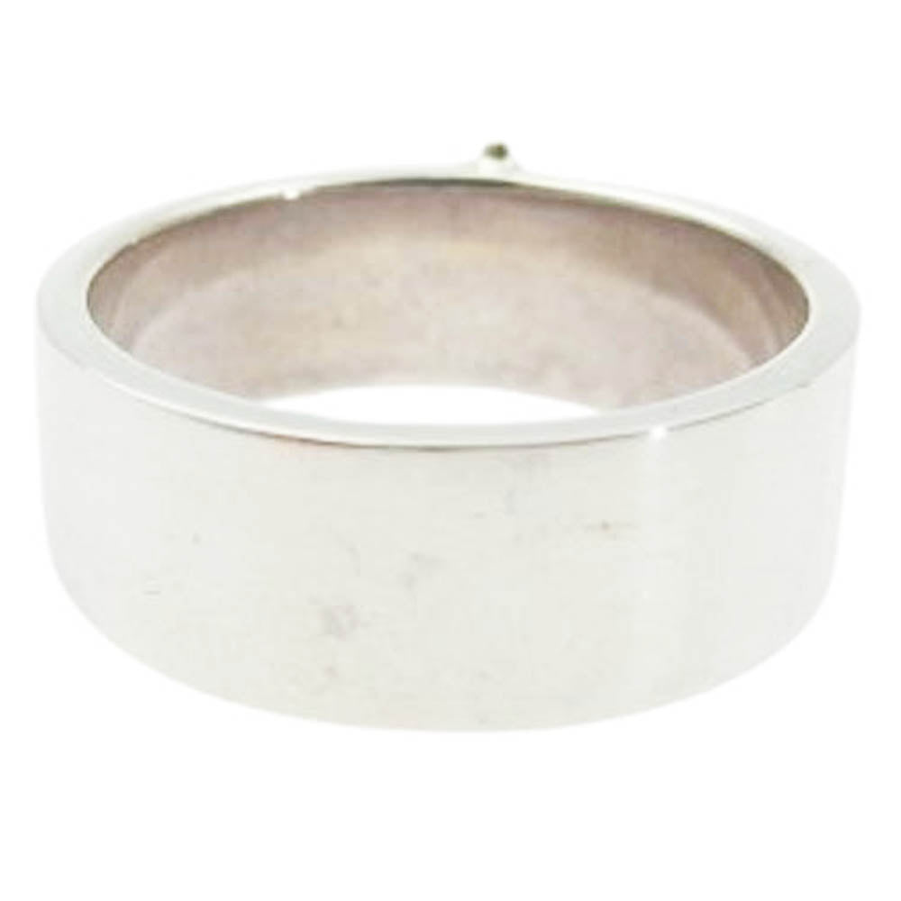 TARO WASHIMI ワシミタロウ 鷲見太郎 W-1PR10-C04 8mm plain ring arabesque K18 eagle metal アラベスクイーグル金メタル付き 平打ち リング シルバー系 17.5号【美品】【中古】