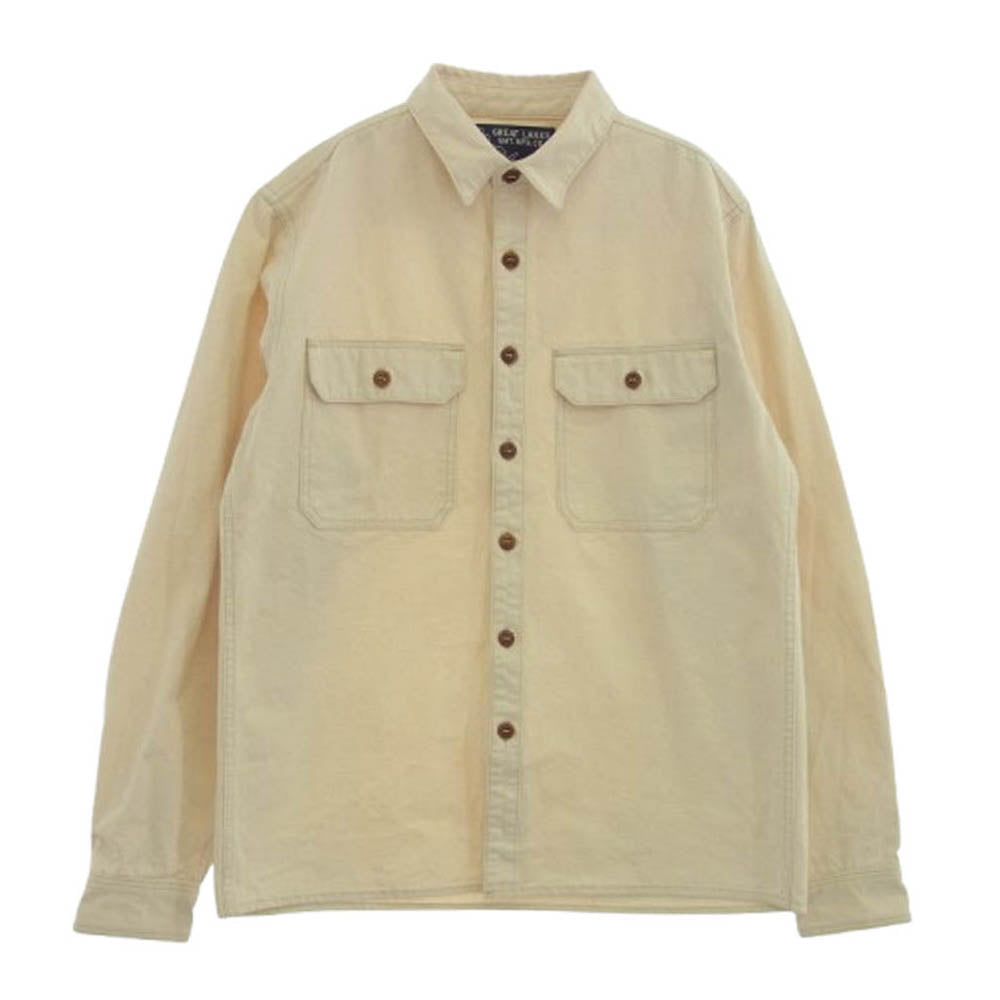FREEWHEELERS フリーホイーラーズ 2423010 UPLANDER Long Sleeve Shirt アップランダー アウトドア 長袖 シャツ ベージュ系 M【美品】【中古】