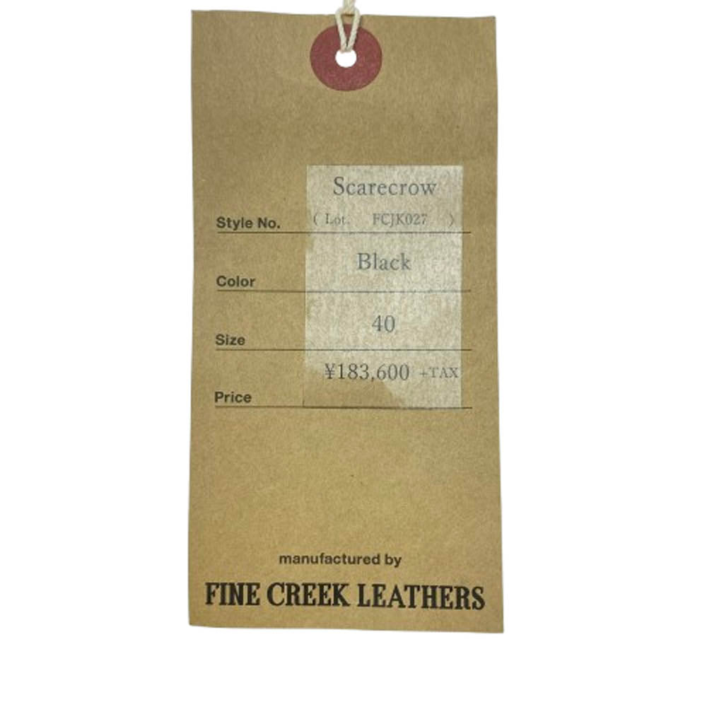 FINE CREEK LEATHERS ファインクリークレザー Scarecrow スケアクロウ 茶芯 ホースハイド フルベジタブルタンニン レザー ライダース ジャケット ブラック系 40【美品】【中古】