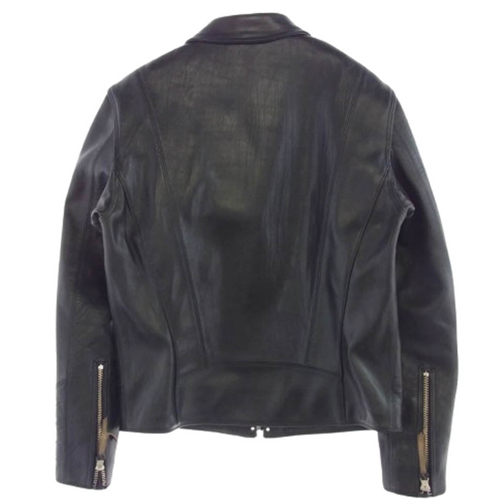 FINE CREEK LEATHERS ファインクリークレザー 5th LIMITED EDITION 5周年限定 Lindbergh リンドバーグ 茶芯 ホースハイド フルベジタブルタンニン レザー ライダース ジャケット ブラック系 40【極上美品】【中古】