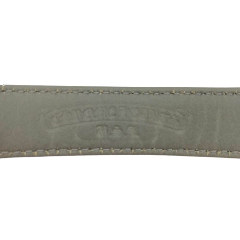 CHROME HEARTS クロムハーツ（原本無） 3BTN 2SNP クロスボール 3ボタン 2スナップ レザー ブレスレット グレー系 シルバー系【中古】