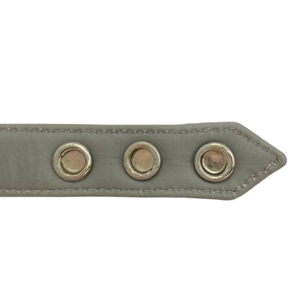 CHROME HEARTS クロムハーツ（原本無） 3BTN 2SNP クロスボール 3ボタン 2スナップ レザー ブレスレット グレー系 シルバー系【中古】