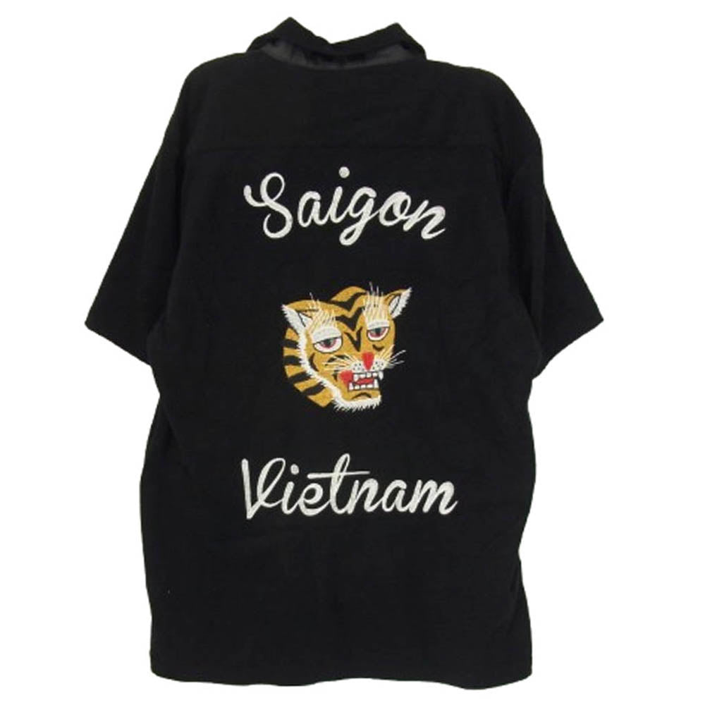 HOUSTON ヒューストン PILE BOWLING SHIRT パイル ボーリング シャツ ブラック系 M【中古】