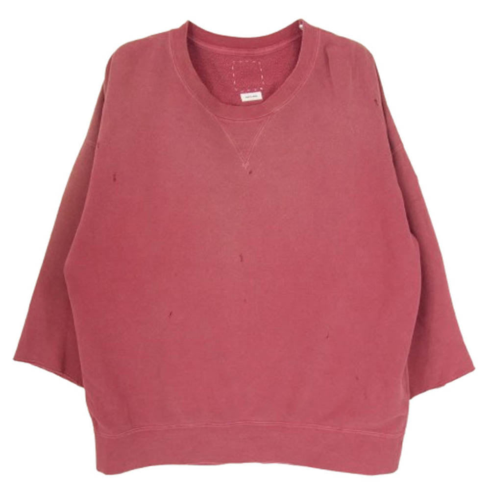 VISVIM ビズビム 21AW 0121205010015 JUMBO SWEAT 3/4 CRASH クルーネック トレーナー スウェット エンジ系 1【中古】