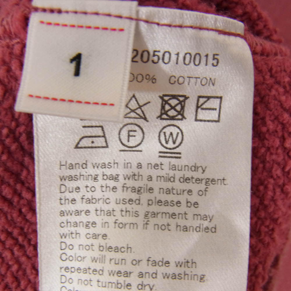 VISVIM ビズビム 21AW 0121205010015 JUMBO SWEAT 3/4 CRASH クルーネック トレーナー スウェット エンジ系 1【中古】