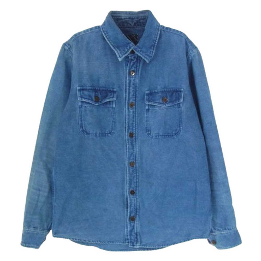 VISVIM ビズビム BLACK ELK FLANNEL KOFU インディゴ フランネル シャツ インディゴブルー系 1【中古】