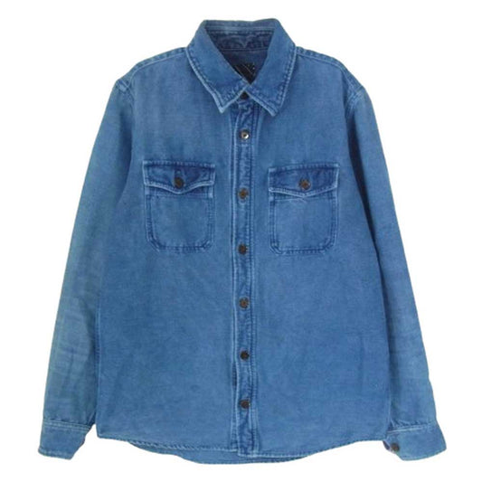 VISVIM ビズビム BLACK ELK FLANNEL KOFU インディゴ フランネル シャツ インディゴブルー系 1【中古】