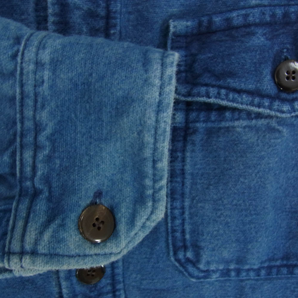 VISVIM ビズビム BLACK ELK FLANNEL KOFU インディゴ フランネル シャツ インディゴブルー系 1【中古】