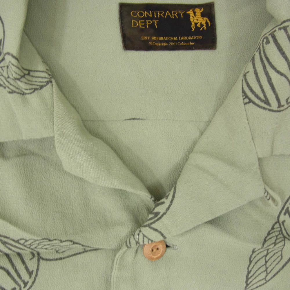 VISVIM ビズビム 0522905011001 CONTRARY DEPT WALLIS SHIRT S/S オープンカラー シャツ カーキ系 3【中古】