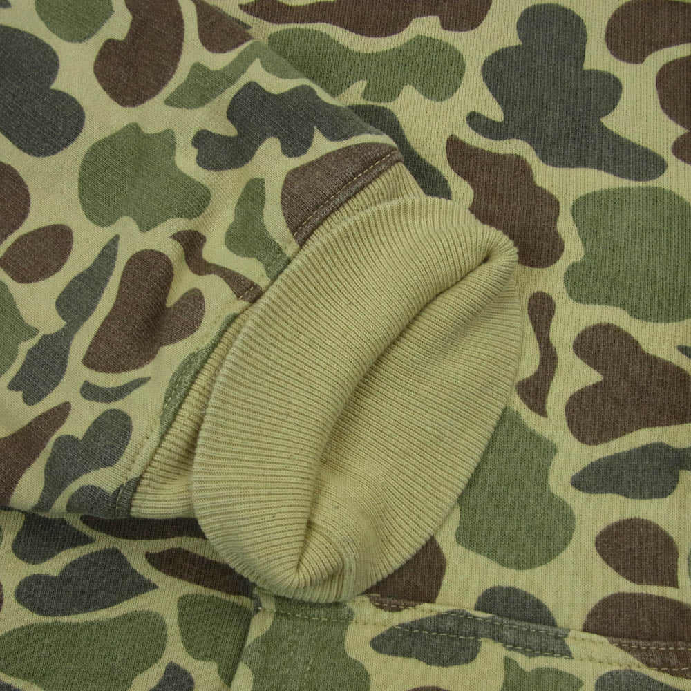 STUSSY ステューシー 22SS 118466 CAMO DOUBLE FACE ZIP ダブルフェイス カモフラ フルジップ パーカー フーディ グリーン系 L【中古】
