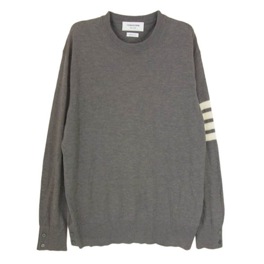 THOM BROWNE トムブラウン MKCO54A-00014415 4BAR ウール ニット 長袖 ロングスリーブ セーター グレー系 4【中古】