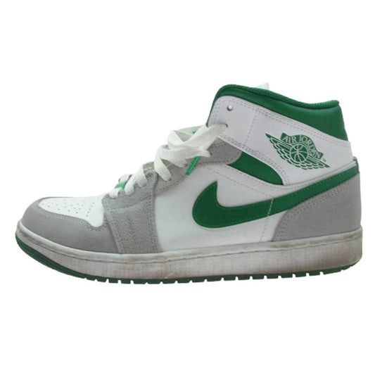 NIKE ナイキ DC7294-103 Air Jordan 1 Mid Green Grey White エアジョーダン 1 ミッド ハイカット スニーカー ホワイト系 グリーン系 グレー系 27.5cm【中古】