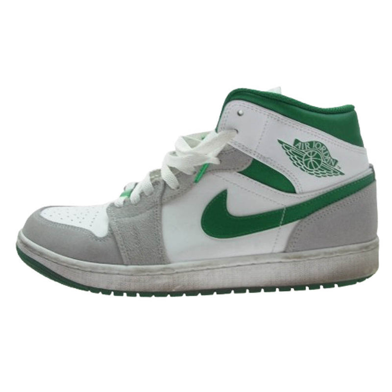 NIKE ナイキ DC7294-103 Air Jordan 1 Mid Green Grey White エアジョーダン 1 ミッド ハイカット スニーカー ホワイト系 グリーン系 グレー系 27.5cm【中古】