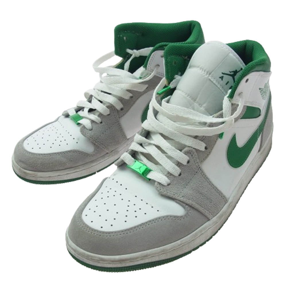 NIKE ナイキ DC7294-103 Air Jordan 1 Mid Green Grey White エアジョーダン 1 ミッド ハイカット スニーカー ホワイト系 グリーン系 グレー系 27.5cm【中古】