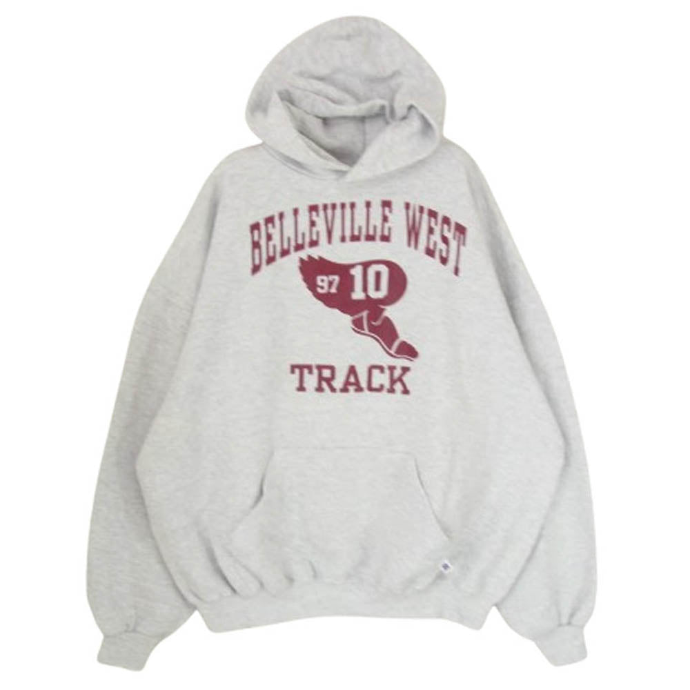 RUSSELL ATHLETIC ラッセルアスレチック 90s USA製 プリント スウェット パーカー グレー系 XXL【中古】
