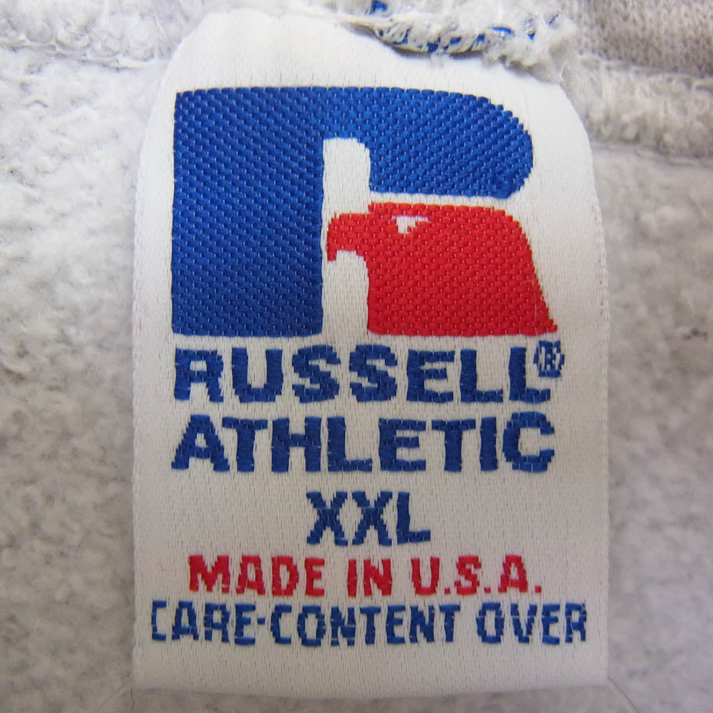 RUSSELL ATHLETIC ラッセルアスレチック 90s USA製 プリント スウェット パーカー グレー系 XXL【中古】