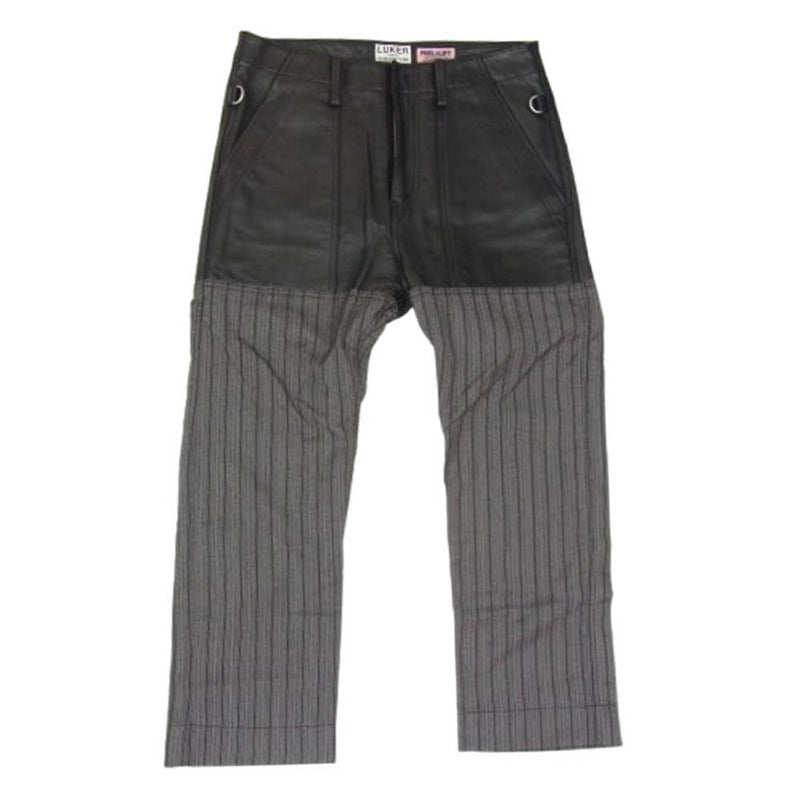NEIGHBORHOOD ネイバーフッド 16aw 162SZPAL-PTM01 LUKER BY NEIGHBORHOOD ルーカーバイネイバーフッド × PEEL&LIFT ピールアンドリフト ベイカー レザー パンツ ブラック系 M【中古】