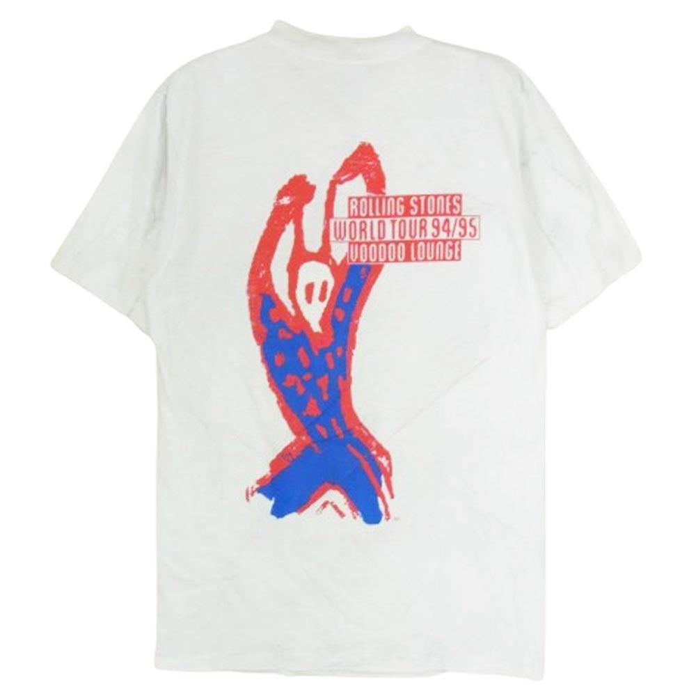 ヴィンテージ 90s USA製 The Rolling Stones ローリング ストーンズ All Sport  94/95 Voo Doo Lounge バンド Tシャツ 白灰系 S【中古】