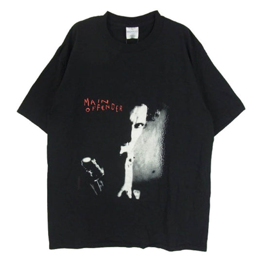 ヴィンテージ 90s USA製 Keith Richards × X-Pensive Winos キース リチャーズ エクスペンシヴ ワイノーズ BROCKUM ブロッカムボディ バンド Tシャツ ブラック系 XL【中古】