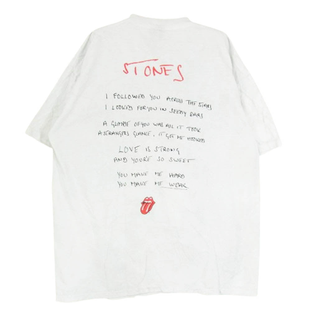 ヴィンテージ 90s USA製 The Rolling Stones ローリング ストーンズ LOVE IS STRONG 1994 BROCKUM バンド Tシャツ 白グレー系 XL【中古】