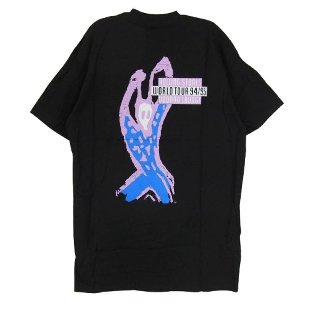 ヴィンテージ 90s USA製 The Rolling Stones ローリング ストーンズ BROCKUM ブロッカムボディ 94/95 Voo Doo Lounge バンド Tシャツ BLACK ブラック系 L【極上美品】【中古】