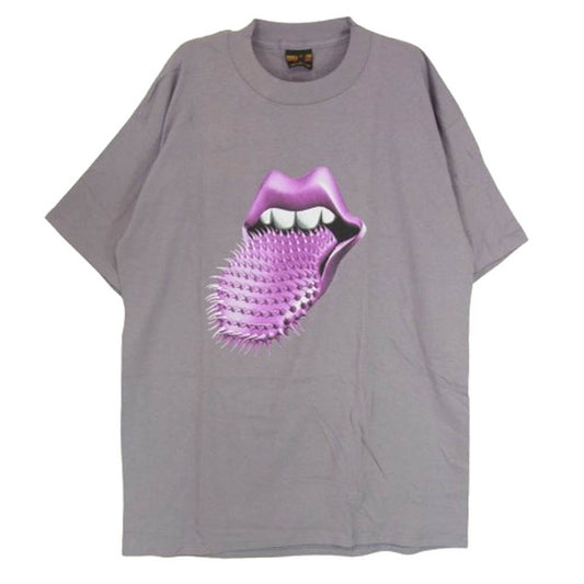 ヴィンテージ 90s USA製 The Rolling Stones ローリング ストーンズ BROCKUM ブロッカムボディ Voo Doo Lounge スパイクタン バンド Tシャツ グレー系 L【美品】【中古】