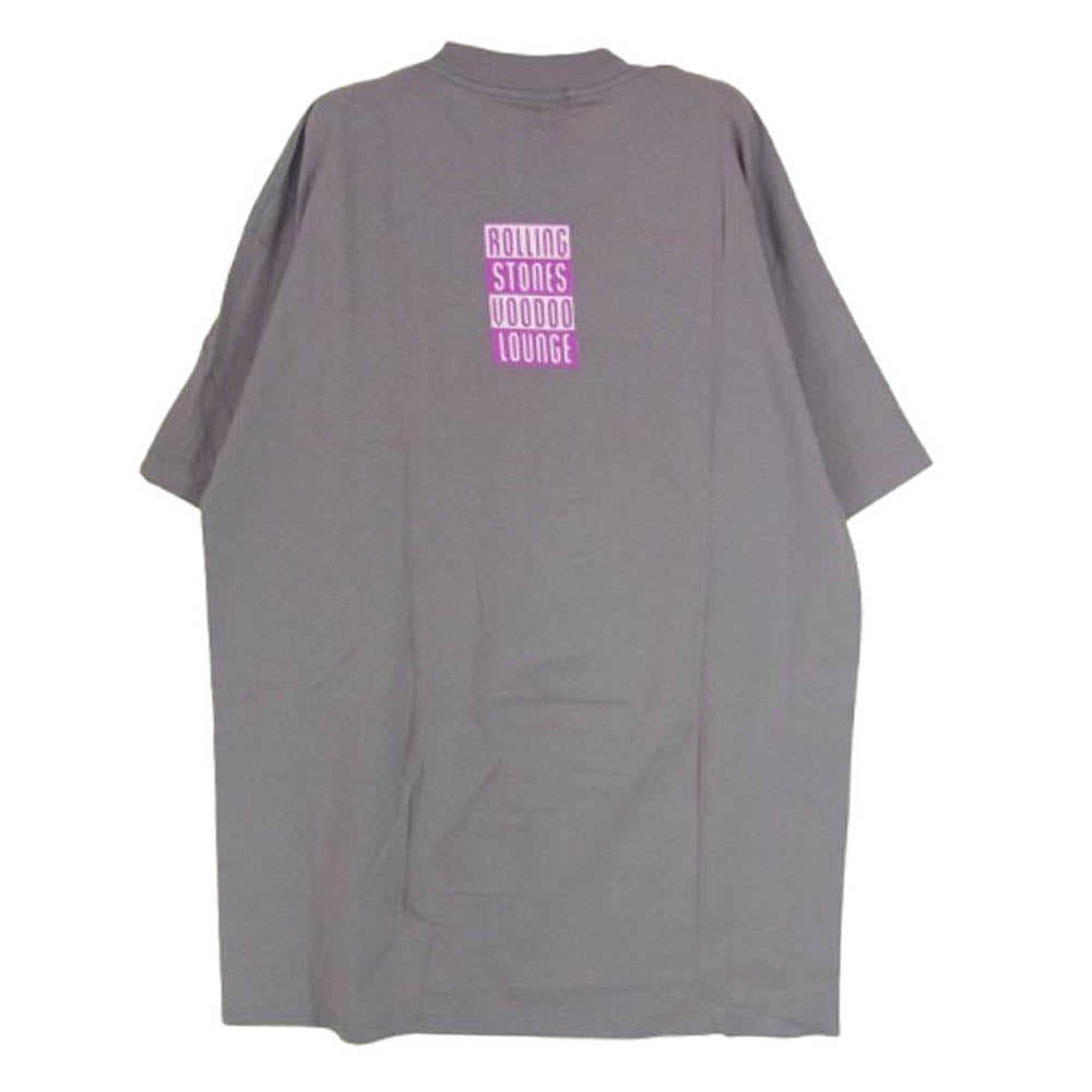 ヴィンテージ 90s USA製 The Rolling Stones ローリング ストーンズ BROCKUM ブロッカムボディ Voo Doo Lounge スパイクタン バンド Tシャツ グレー系 L【美品】【中古】