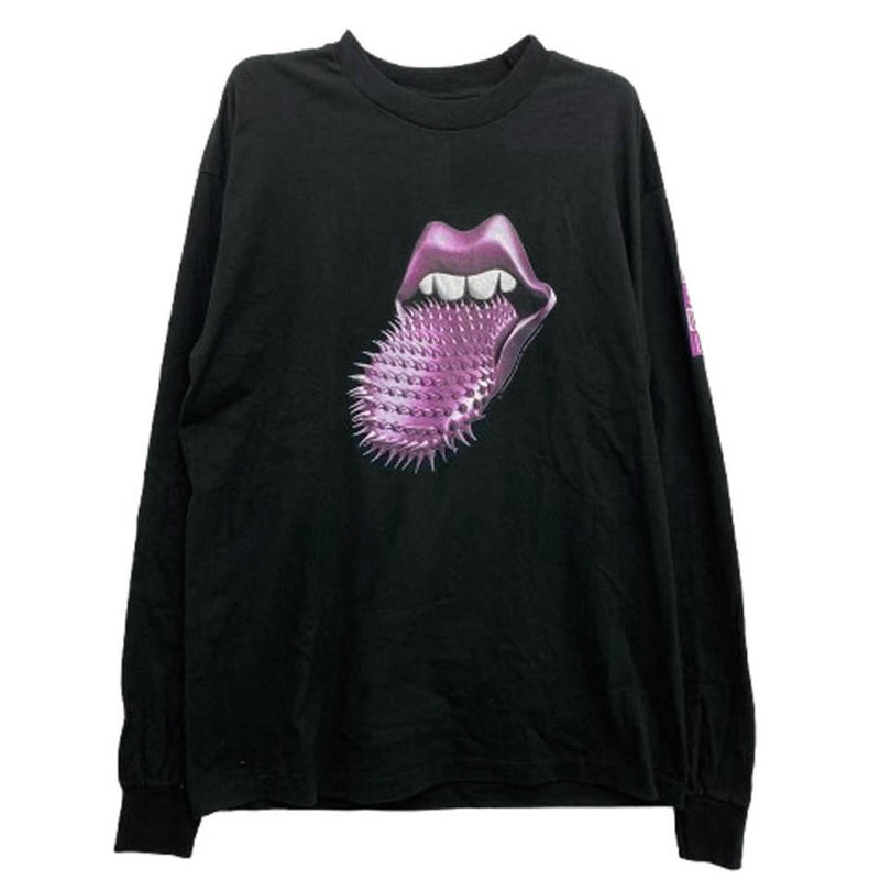 ヴィンテージ 90s USA製 The Rolling Stones ローリング ストーンズ Voo Doo Lounge スパイクタン バンド 長袖 Tシャツ FRUIT OF THE LOOM　黒系 ブラック系 XL【中古】