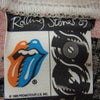 ヴィンテージ 80s USA製 The Rolling Stones ローリング ストーンズ リップ＆タン 総柄 プリント バンド Tシャツ ブラック系 2【美品】【中古】
