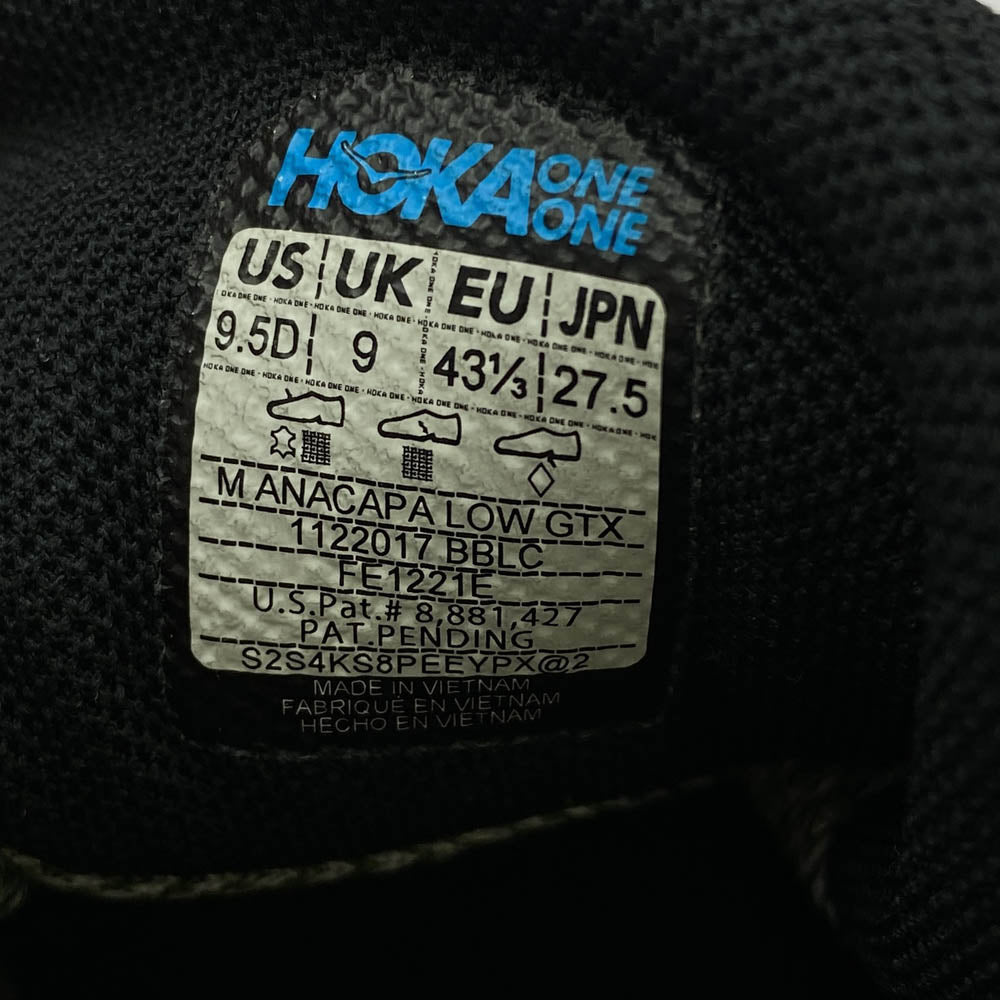 HOKA ONE ONE ホカ オネオネ 1122017 ANACAPA LOW GTX BLACK アナカパ ロー ゴアテックス デイハイカー シューズ スニーカー ブラック系 27.5cm【中古】