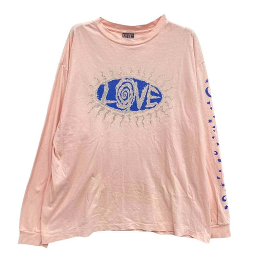 SAINT MICHAEL セントマイケル 22SS SM-S22-0000-030 LS TEE SAINT HOOD セントフード ロングスリーブ 長袖 Tシャツ ピンク系 XXL【中古】