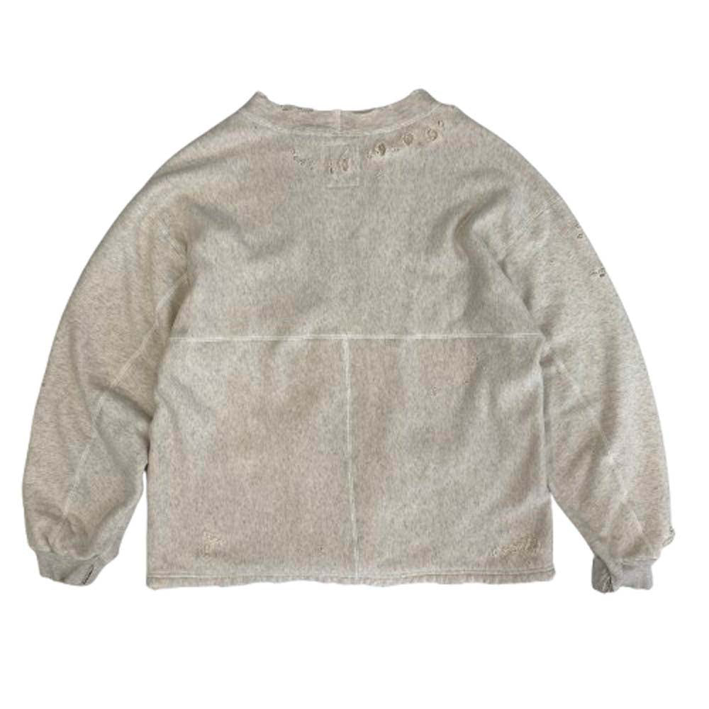 ANCELLM アンセルム 24SS ACW-06 Wism ウィズム 別注 DAMAGE SWEAT CARDIGAN ダメージ加工 スウェット カーディガン オフホワイト系 2【中古】