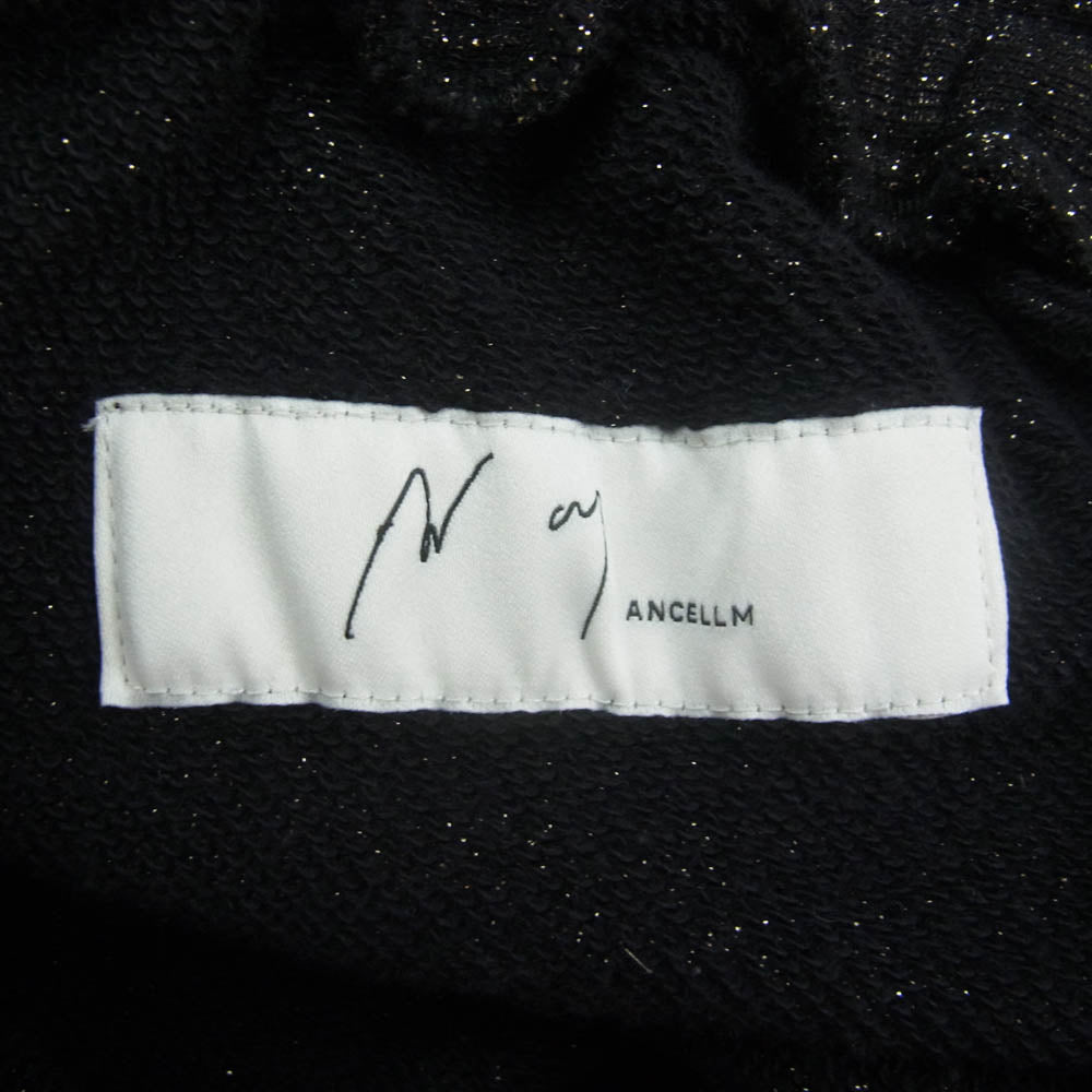ANCELLM アンセルム ANC-PT55 garden damage sweat pants グリッター ラメ加工 ガーデン ダメージ スウェット パンツ ブラック系 2【中古】