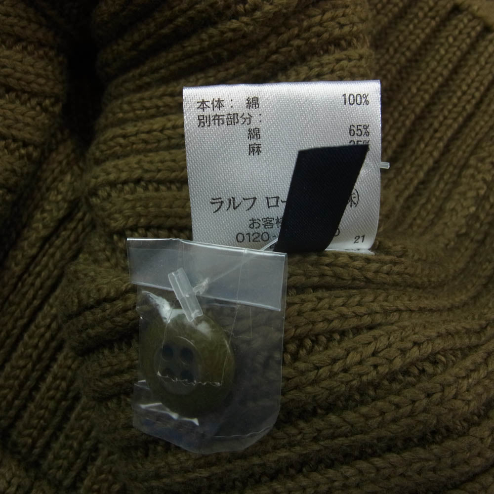 POLO RALPH LAUREN ポロ・ラルフローレン MNBLSWEM3P00072 EXCLUSIVE OF DECORATION 切替 コマンド ニット セーター カーキ系 M【中古】