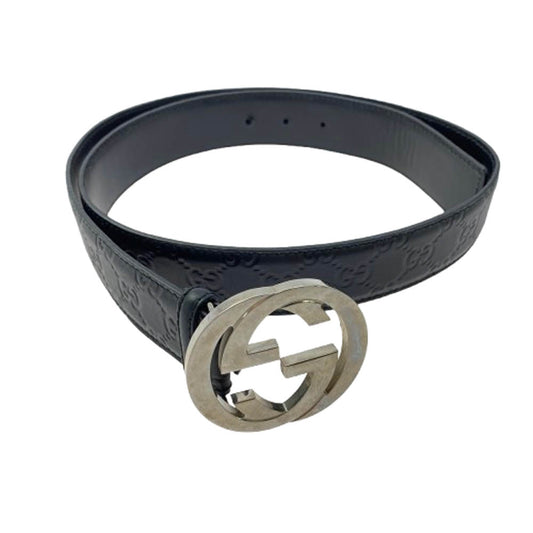 GUCCI グッチ GG ロゴ ベルト ブラック系【中古】
