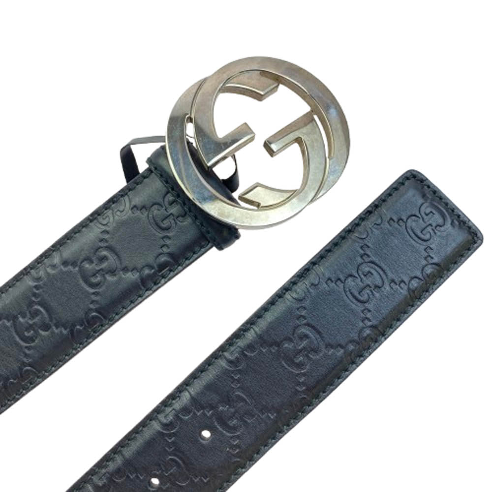 GUCCI グッチ GG ロゴ ベルト ブラック系【中古】