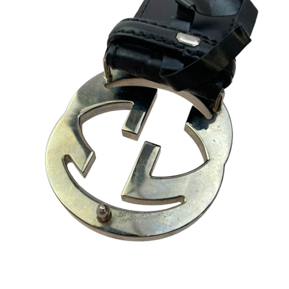 GUCCI グッチ GG ロゴ ベルト ブラック系【中古】