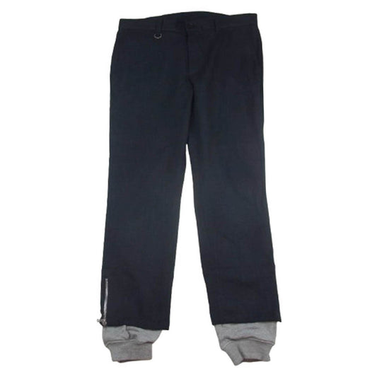 SOPH ソフ UE-189009 HEM LAYERED RIBBED PANT ヘム レイヤード リベット ロング パンツ ネイビー系 3【中古】