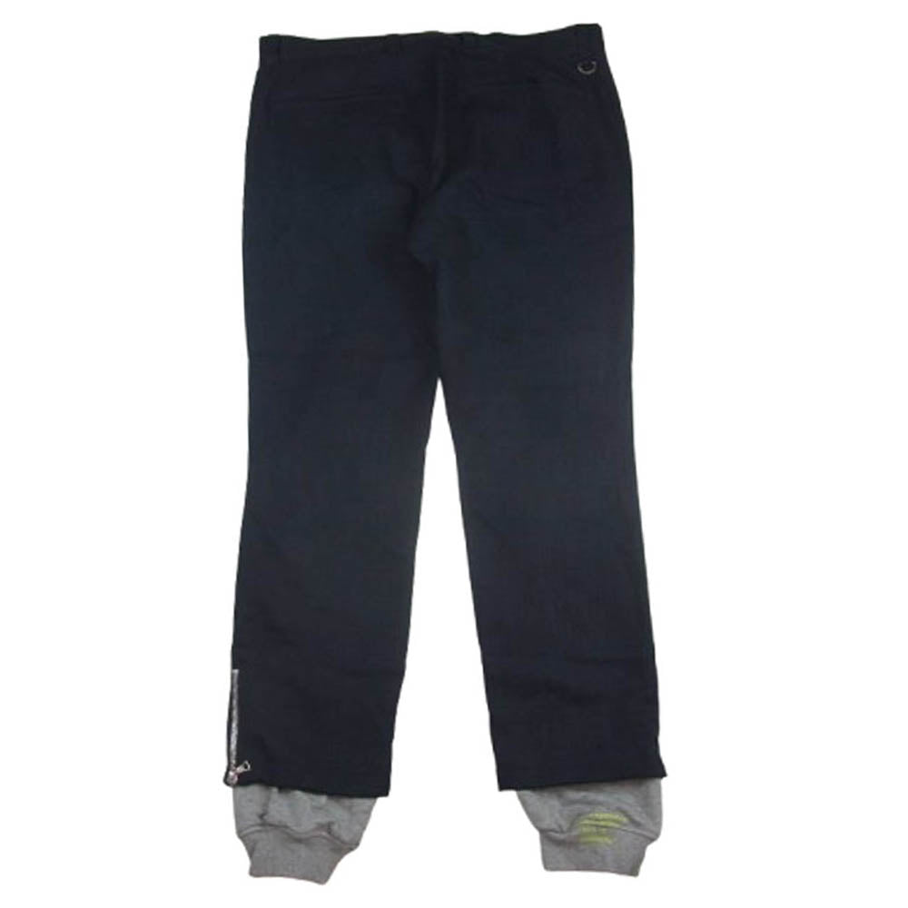 SOPH ソフ UE-189009 HEM LAYERED RIBBED PANT ヘム レイヤード リベット ロング パンツ ネイビー系 3【中古】