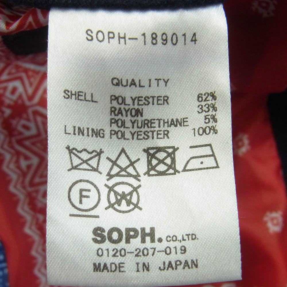 SOPHNET. ソフネット SOPH-189014 裏地バンダナ柄 チェック 2B テーラード ジャケット ネイビー系 S【中古】